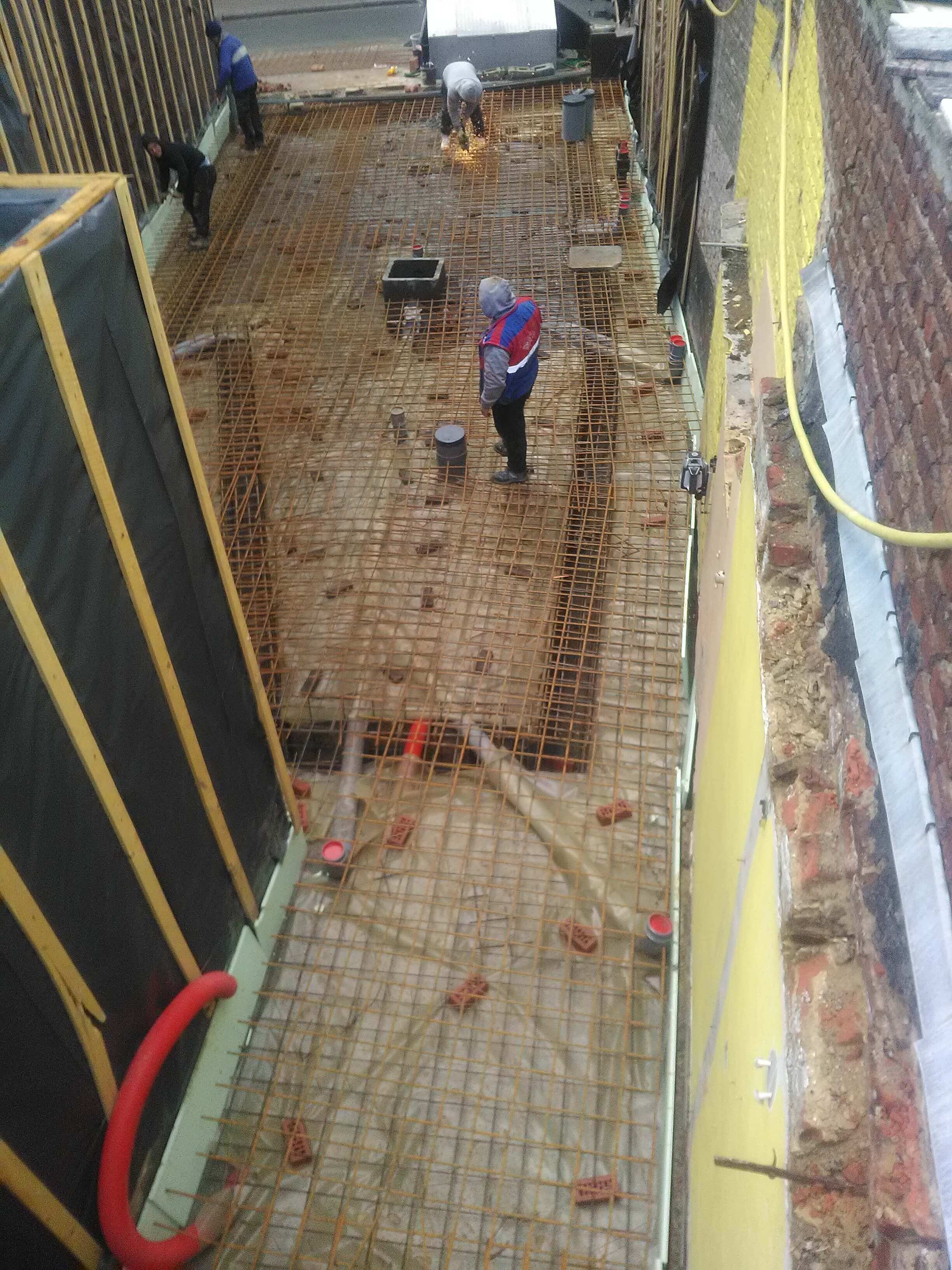 voorbereidingen beton gieten nieuwbouw