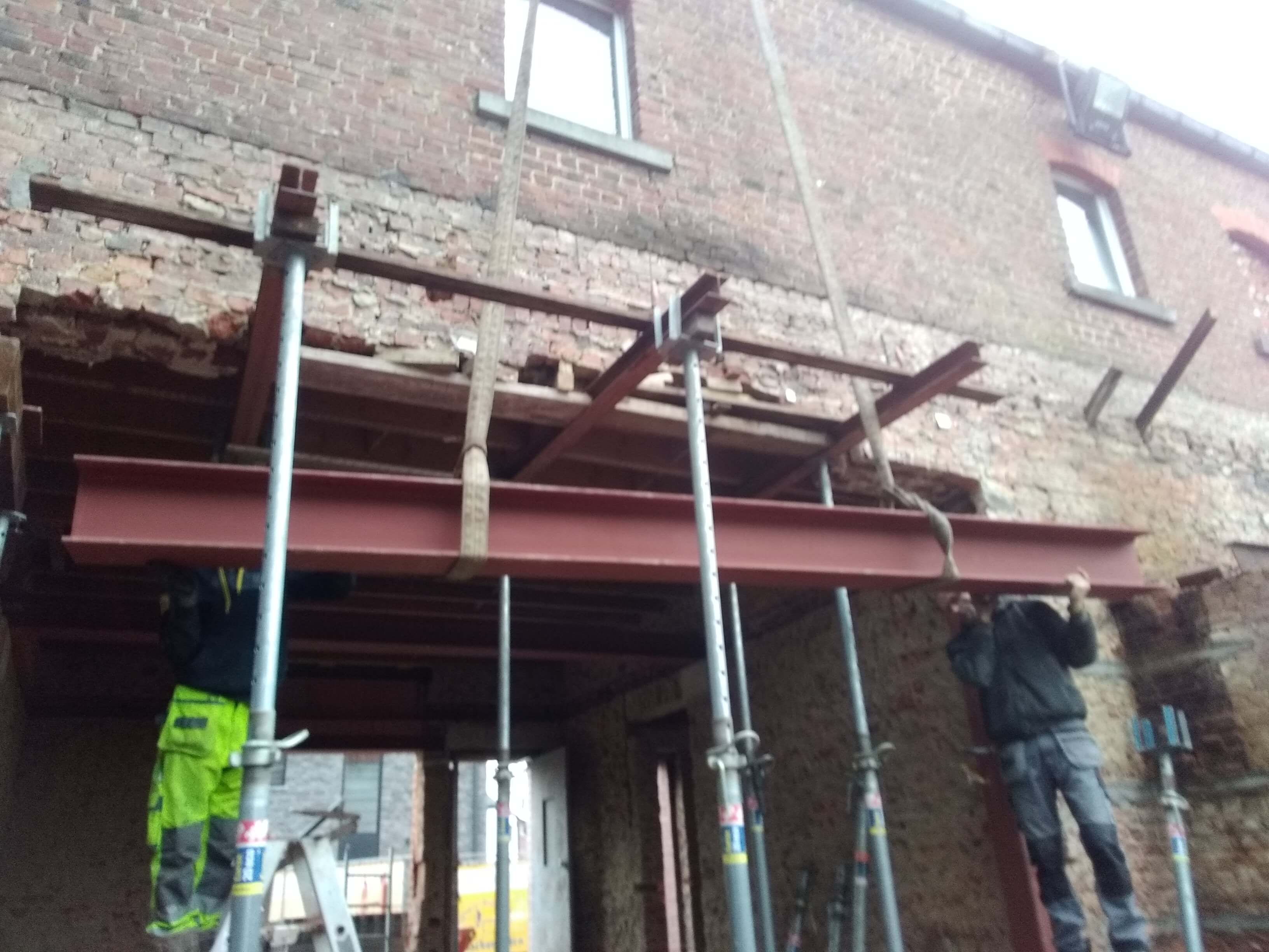 stalen constructie werken tijdens verbouwing