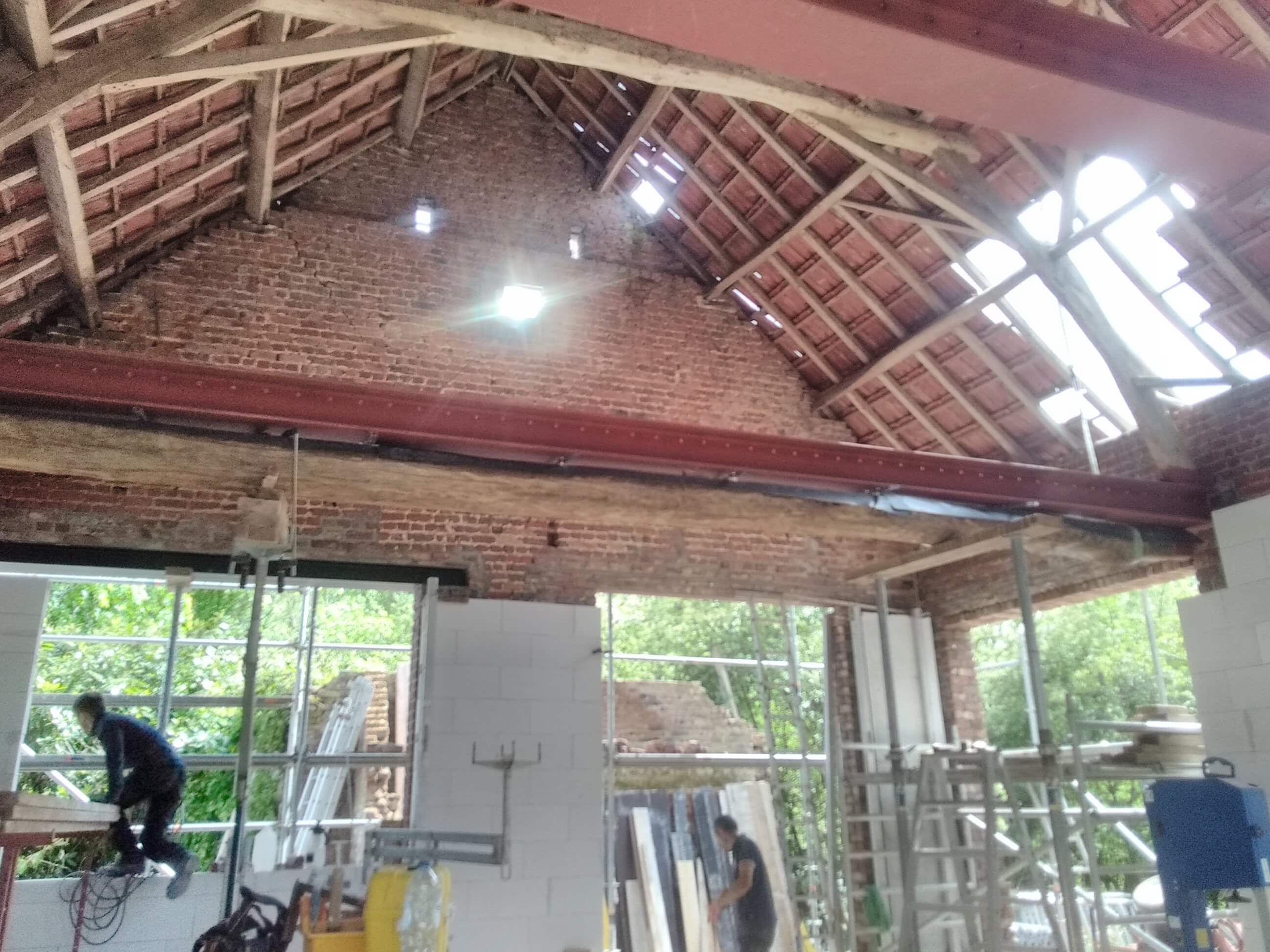metalen constructie dak schuurrenovatie 