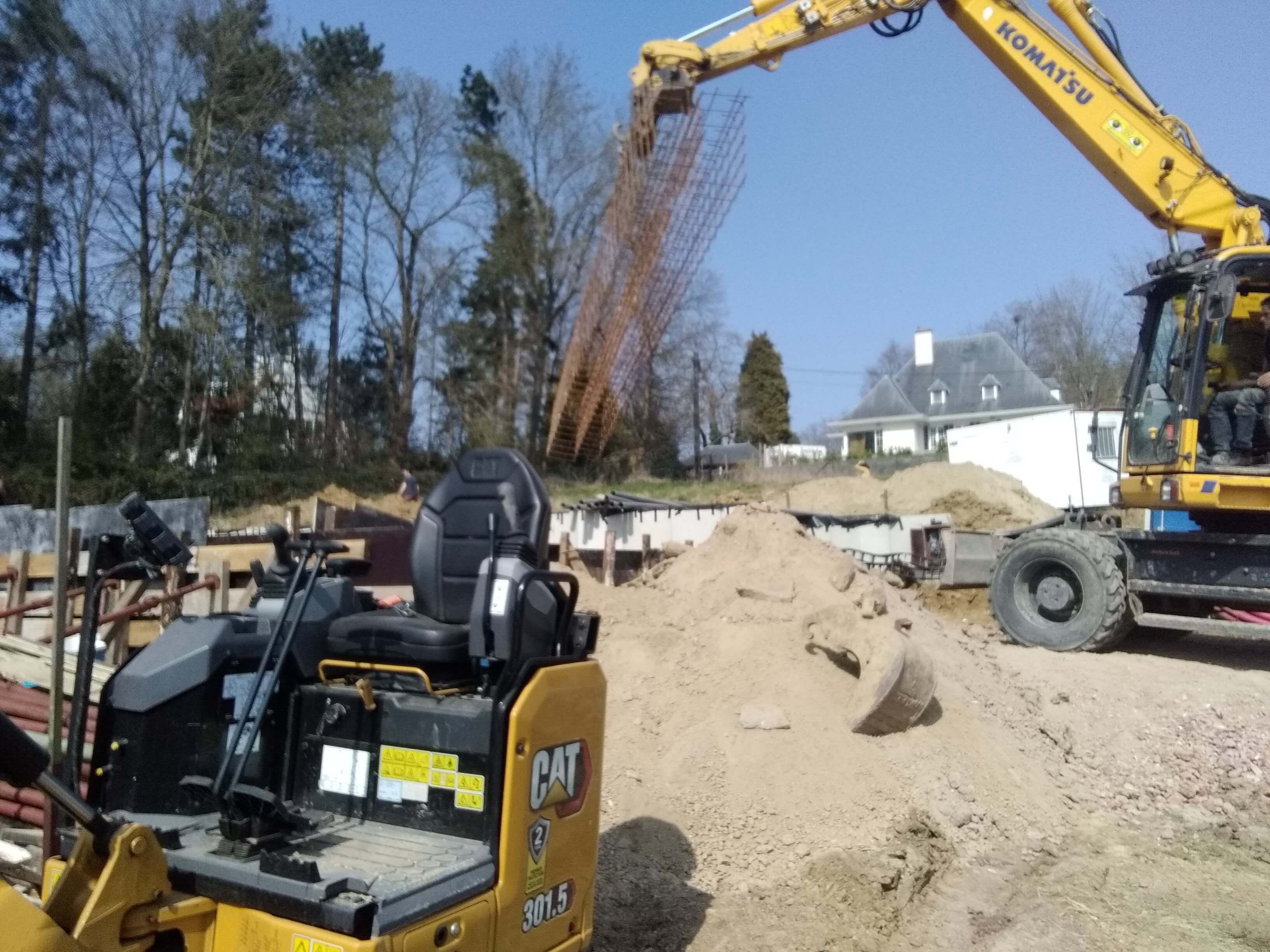 bouwwerken met machines Bouwwerken De Backer tijdens nieuwbouw