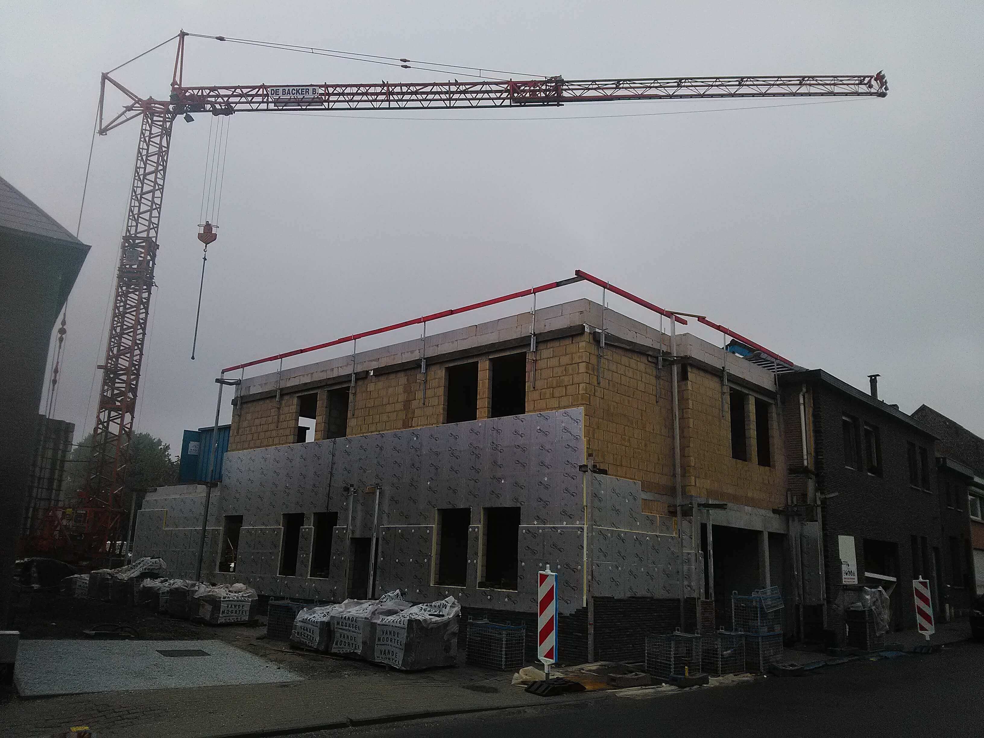 appartementsblok ruwbouwfase
