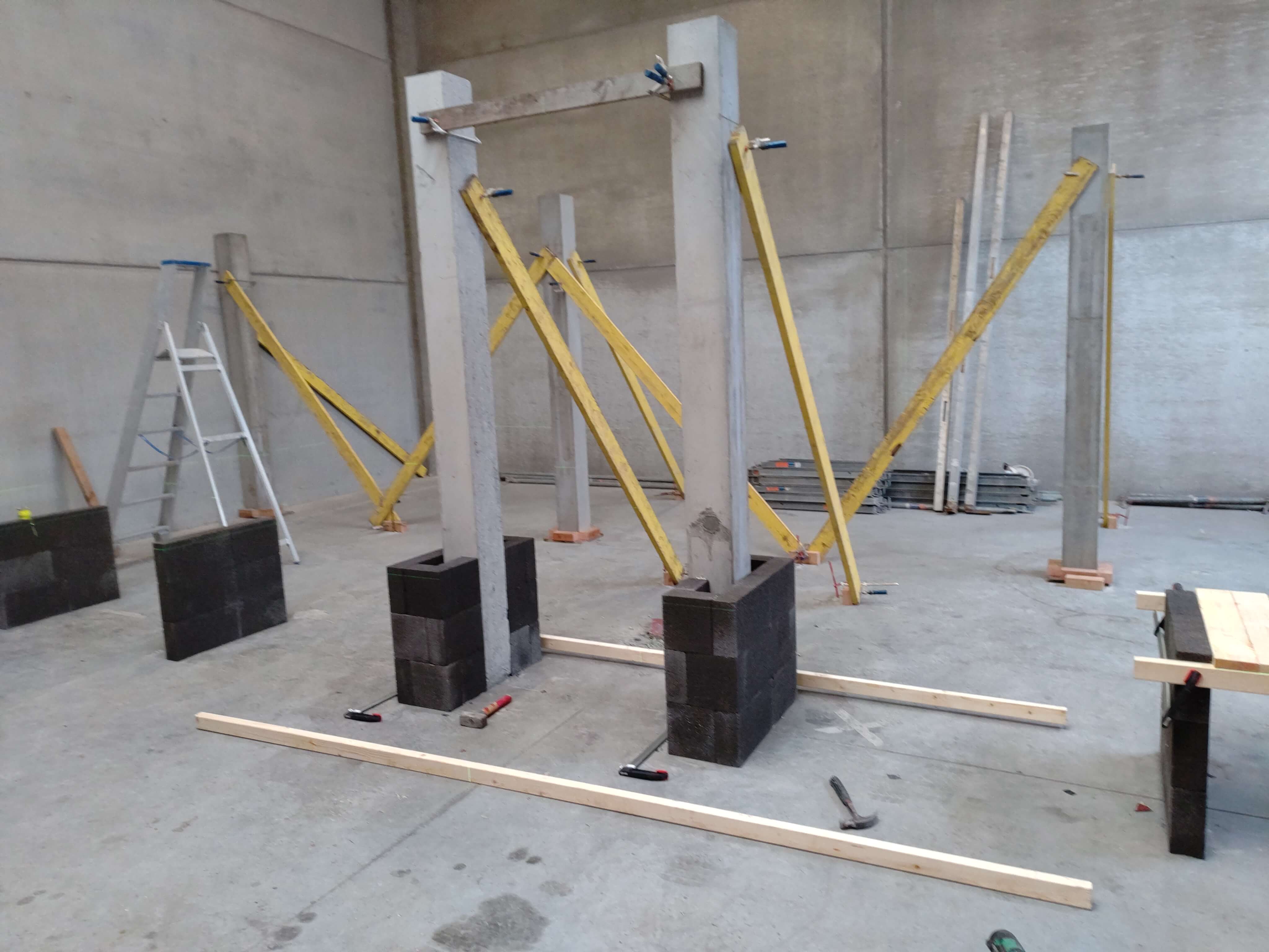 betonnen constructie bij verbouwing kantoorruimtes