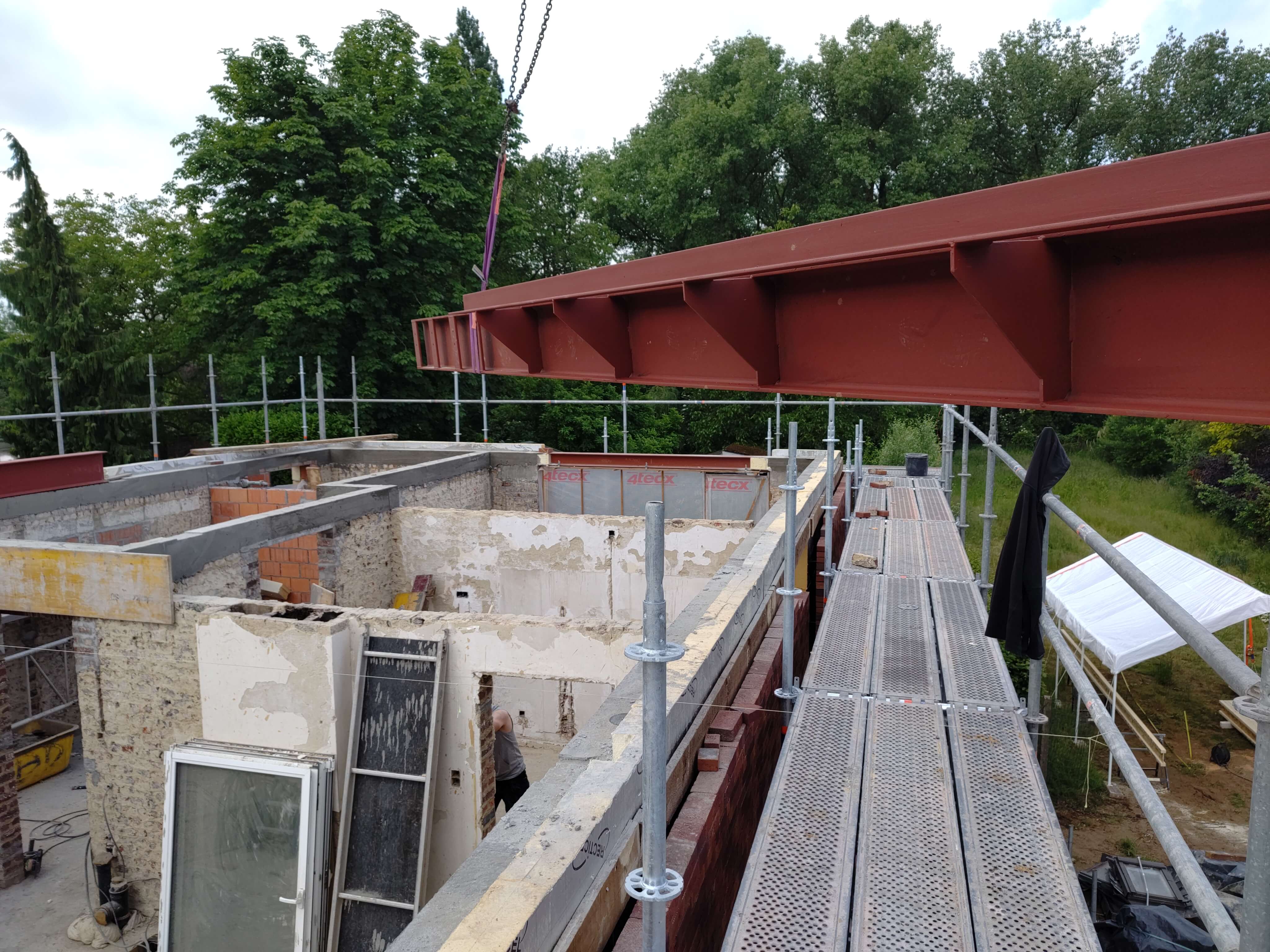 stalen constructies tijdens verbouwingswerken
